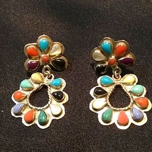 Vintage Sedona sterling with genuine stones earrings.